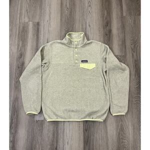 Patagonia Synchilla Fleece Snap Pullover Oatmeal Heather Yellow 25455 Women M